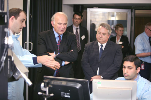 Business Secretary Dr Vince Cable sees how Huddersfield scientists will sharpen the cutting edge of industry