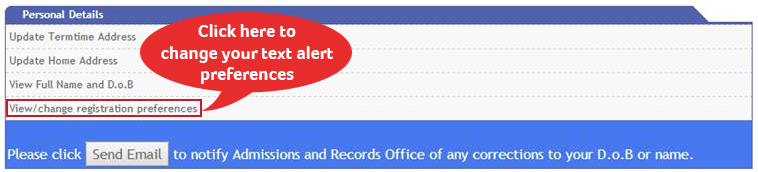 MyDetails Registration preferences